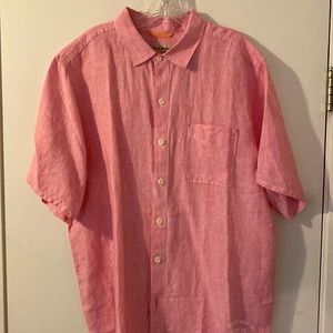 Tommy Bahama Large pink short sleeve shirt